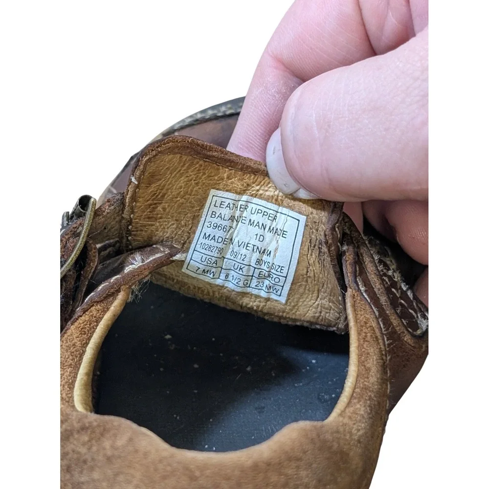 Clarks Boys Brown Leather Fisherman Sandals Shoes Youth Size 7 MW Toddler‎